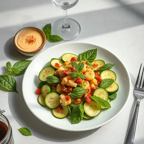 Ginger-Tahini Zucchini & Mint Salad