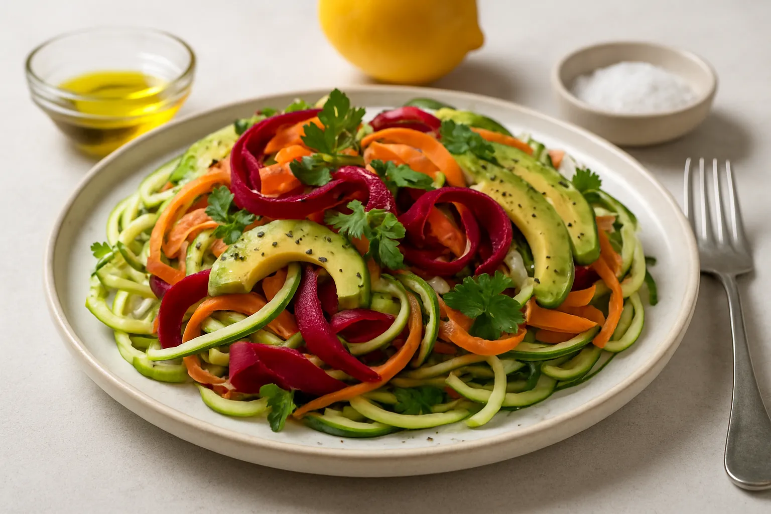 Zoodle and Beet Ribbon Salad
