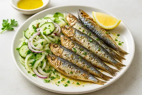 Oven-Roasted Fresh Sardines with Fennel Salad