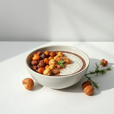 Protein Chia Bowl with Cocoa and Hazelnuts