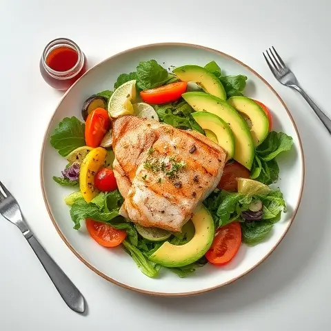 Mediterranean Cobb with Smoked Trout and Avocado