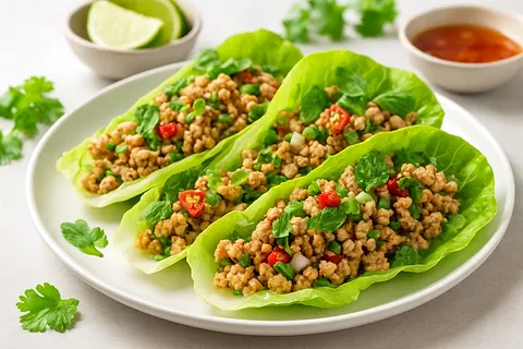 Thai Chicken Larb Lettuce Boats