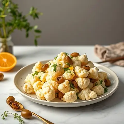 Lemon-Garlic Cauliflower & Green Olive Toss