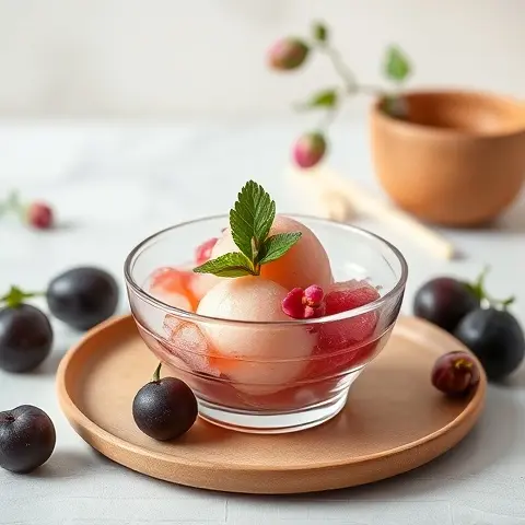 Refreshing Ume Plum Sorbet with Shiso