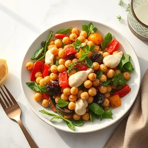 Zaatar Chickpea-Free Roasted Veggie & Tahini Salad